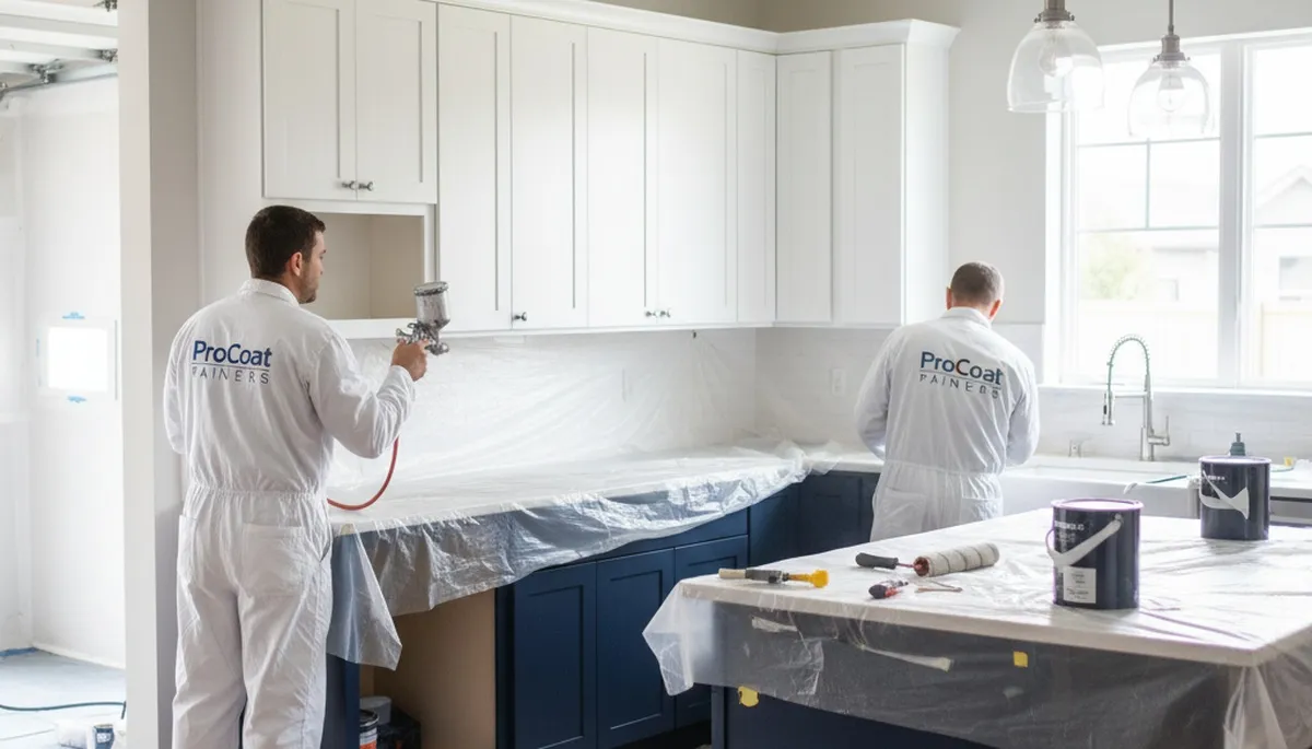 Professional kitchen cabinet painting in Portland, OR by expert house painters for lasting finish
