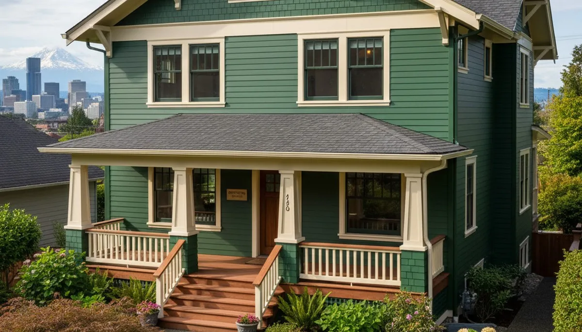 Freshly painted Portland OR home exterior showcasing durable, weather-resistant house painting results