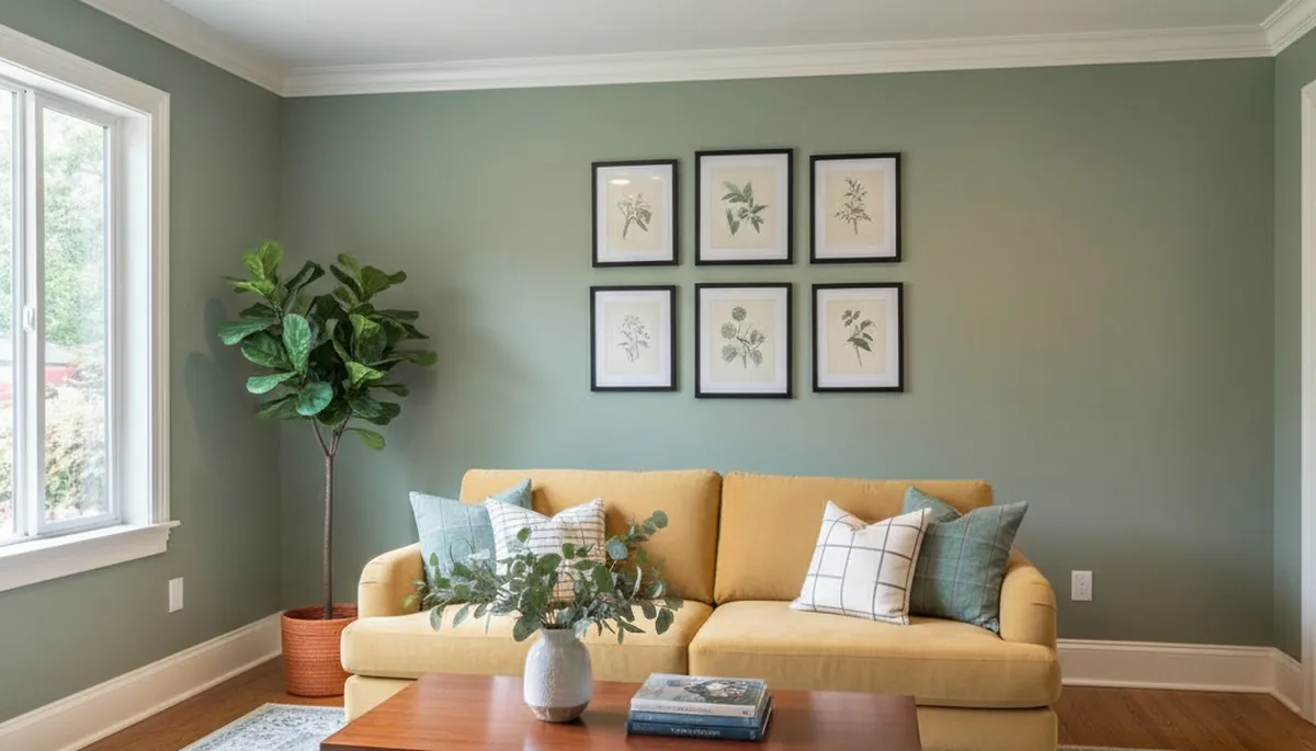 Freshly painted Portland, OR living room with smooth professional interior finishes by local house painters