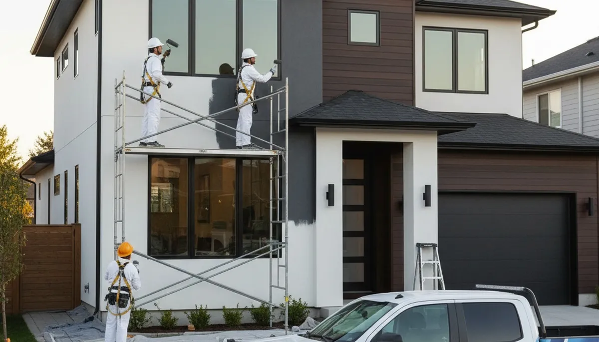 Professional exterior house painters applying weather-resistant paint in Portland, OR