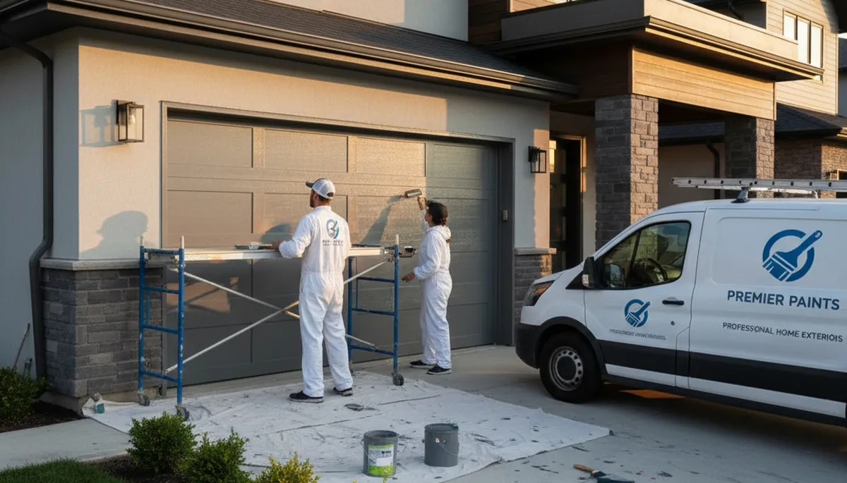 Professional garage door painting in Portland OR with weather-resistant finish for lasting curb appeal