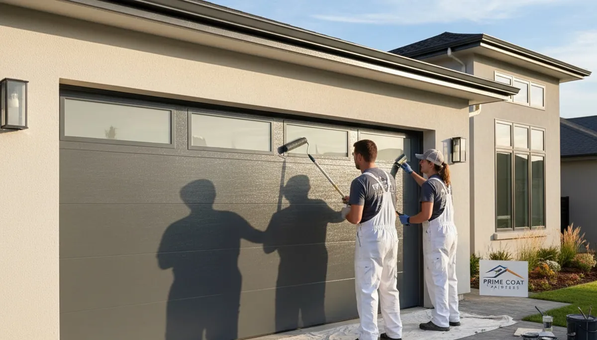 Professional garage door painting in Portland OR with weather-resistant finish for lasting curb appeal