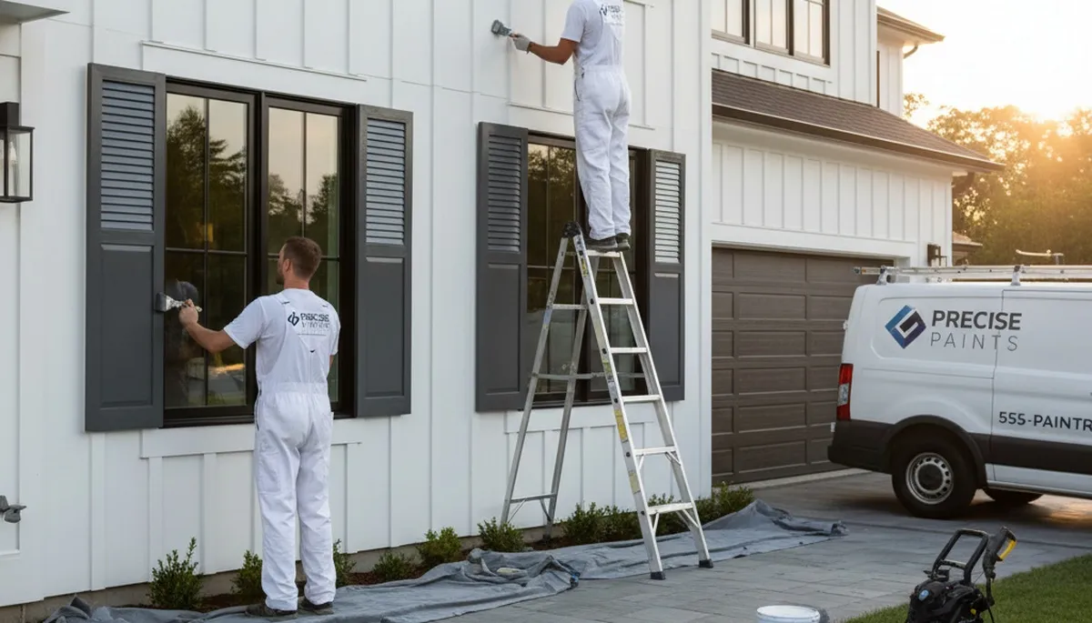 Professional shutter painting by house painters in Portland, OR with durable weatherproof finish