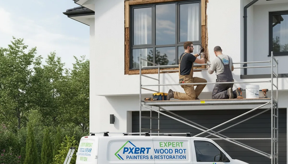 Professional wood rot repair on home siding by expert painters in Portland, OR